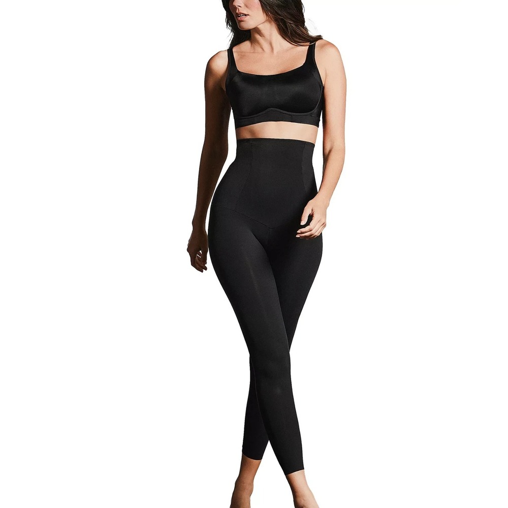 Leonisa Women's Extra High Waisted Firm Compression Leggings Black‎ Size Large